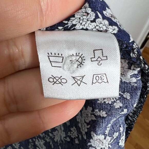 SSLR Men's Collection Blue Collared White Floral Button-Up  Shirt  Size S - Picture 3 of 5